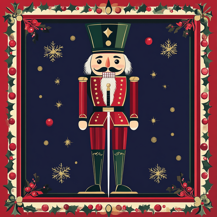 10" x 10" Dark Red Nutcracker with Red Border Sign TTE-016