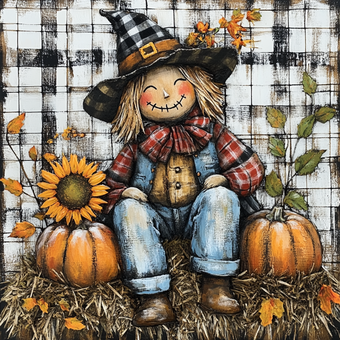 10" x 10" Joyful Fall Scarecrow Sign TTE-037