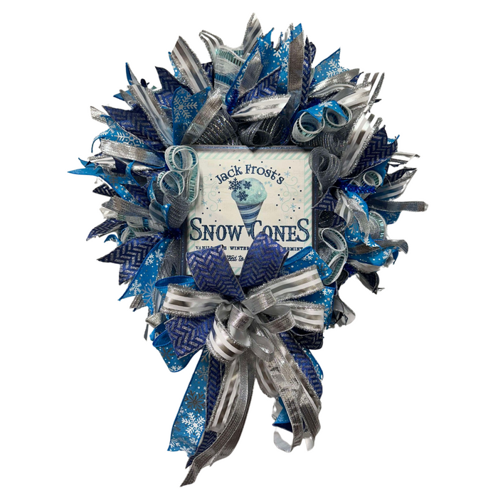 Jack Frost Completed Mesh Wreath