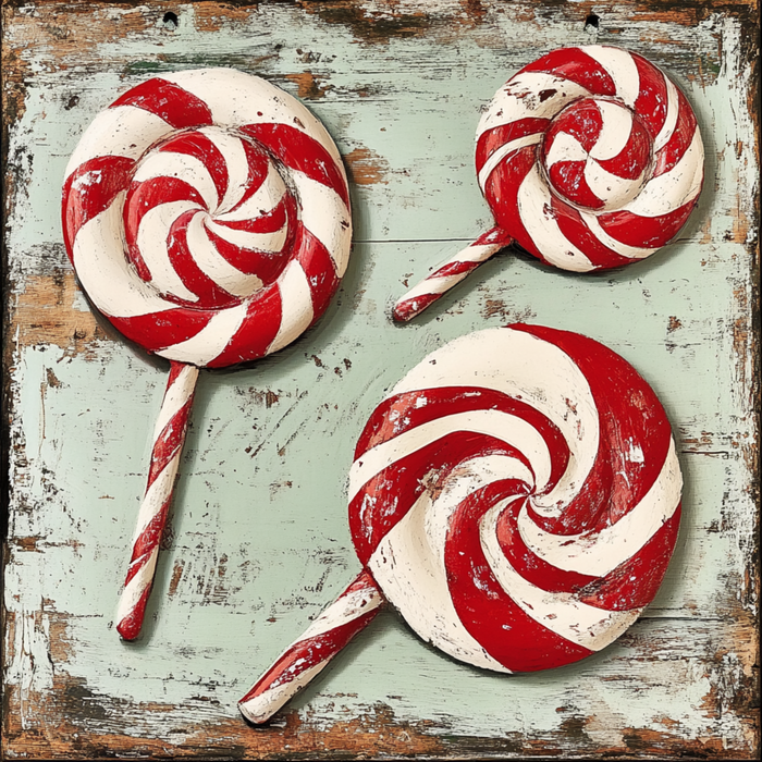 10" x 10" Peppermint Lollipops Sign TTE-002