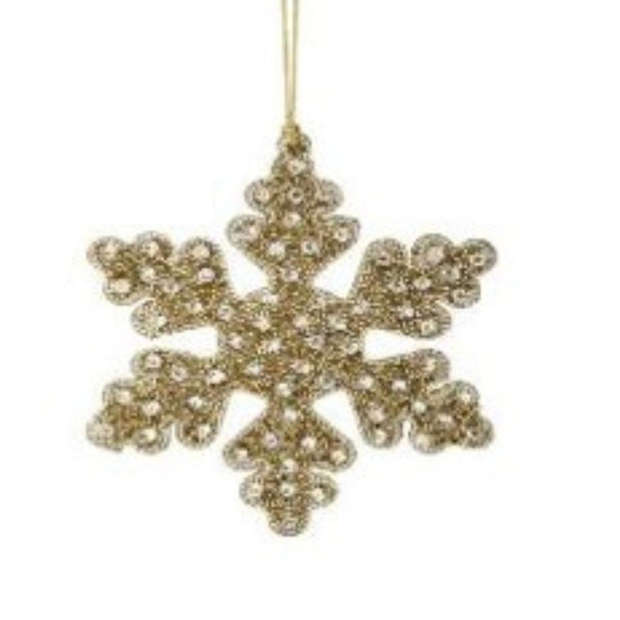 6-7" Glitter with Sequin Tree or Snowflake Ornament Plaid and Gold MTX70934