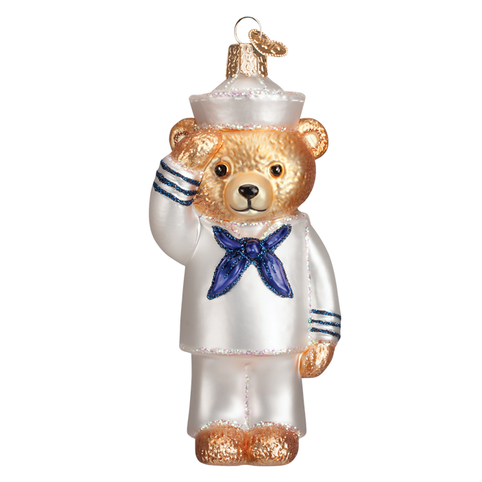 Navy Bear Ornament Old World Christmas 12404