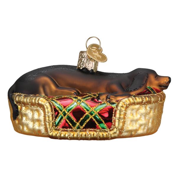 Sleepy Dachshund Ornament Old World Christmas Ornament 12595