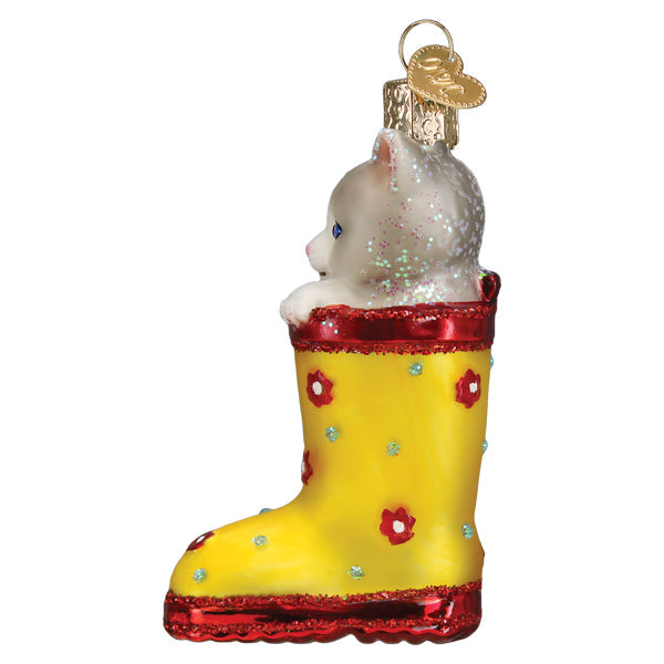 Kitten In Rain Boot Ornament  Old World Christmas  12606