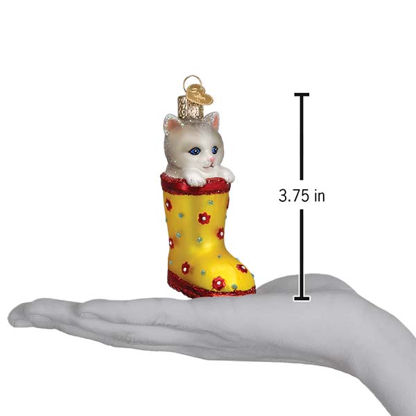 Kitten In Rain Boot Ornament  Old World Christmas  12606