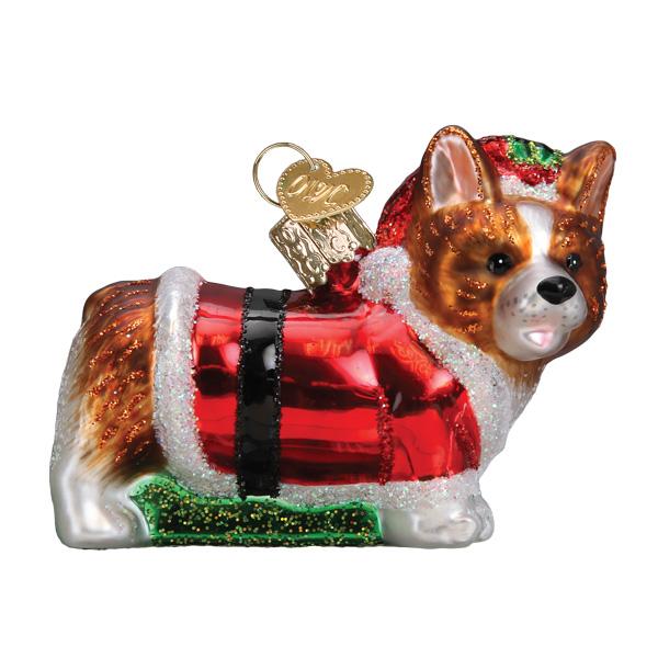 Holly Hat Corgi Puppy Old World Christmas Ornament 12627