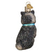 A Cairn Terrier Ornament from Old World Christmas, product code 12643, showcases a black, starry design with a blue sparkly collar as viewed from the back. It features a gold cap and a small round gold tag at the top for hanging, embodying the elegance typical of terrier breed designs.