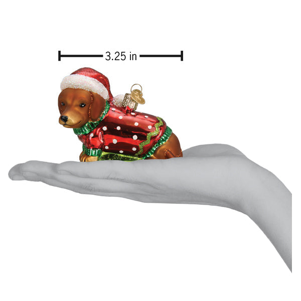 Dashing Dachshund Puppy Ornament  Old World Christmas  12649