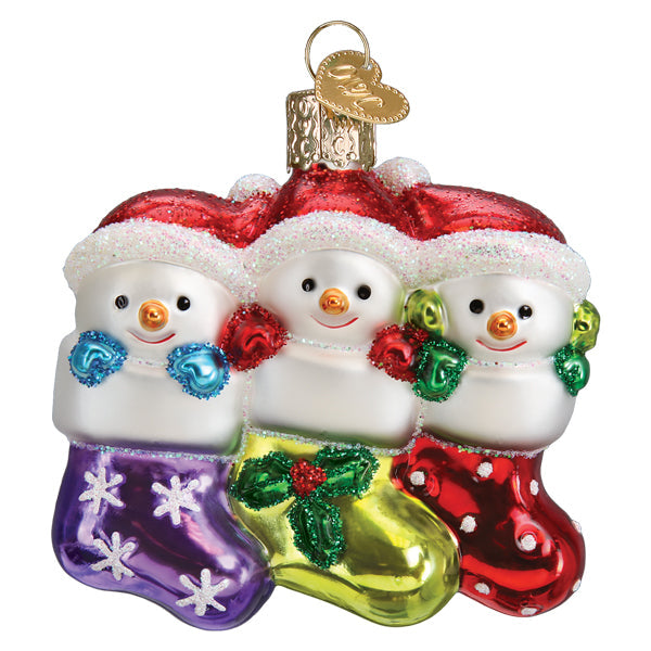 Snow Family Of 3 Ornament  Old World Christmas  24217