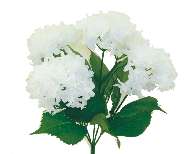 19" White Hydrangea Bush  5 Stems 30334WT