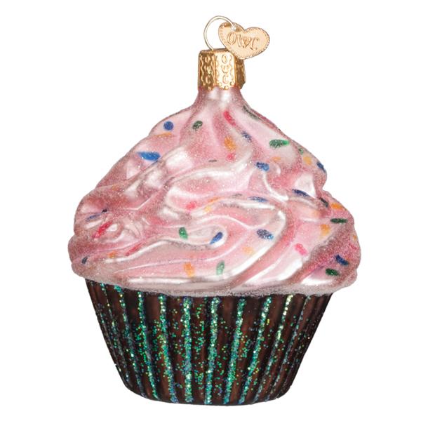 Pink Chocolate Cupcake Ornament  Old World Christmas  32503