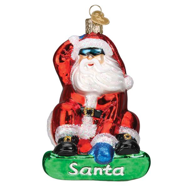 Snowboarding Santa Ornament Old World Christmas Ornament 40321