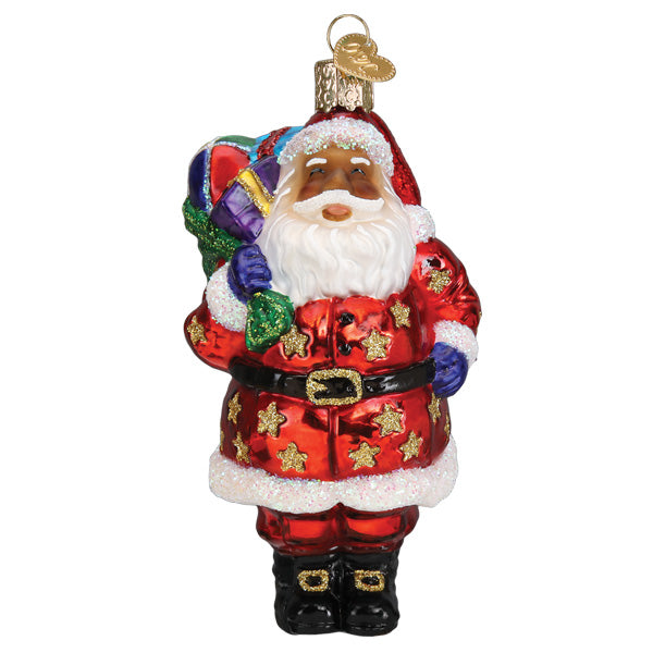 Jolly African American Santa Ornament  Old World Christmas  40325