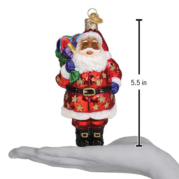 Jolly African American Santa Ornament  Old World Christmas  40325