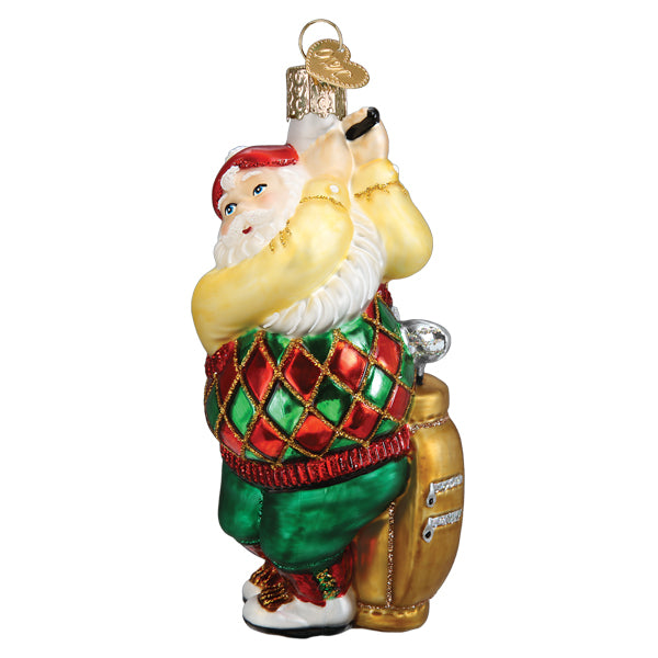 Golfing Santa Ornament  Old World Christmas  40329