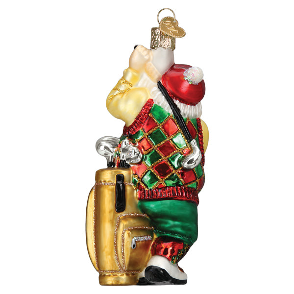 Golfing Santa Ornament  Old World Christmas  40329