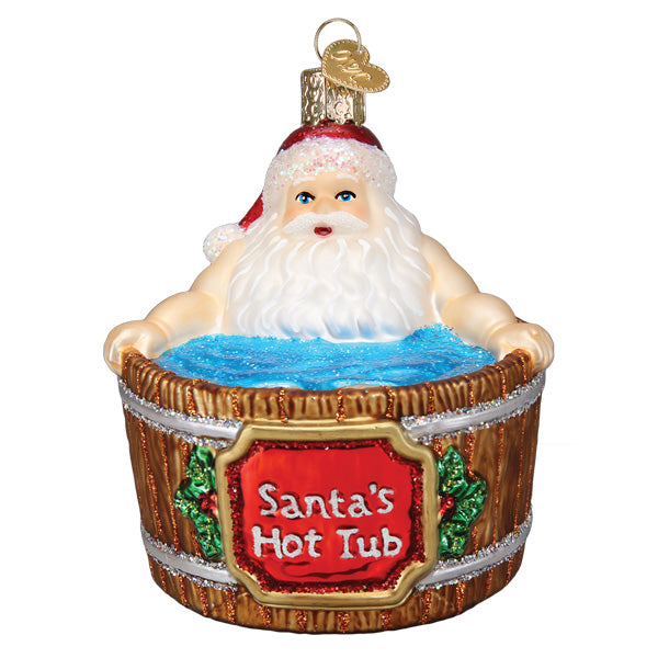 Santa's Hot Tub Ornament  Old World Christmas  40330