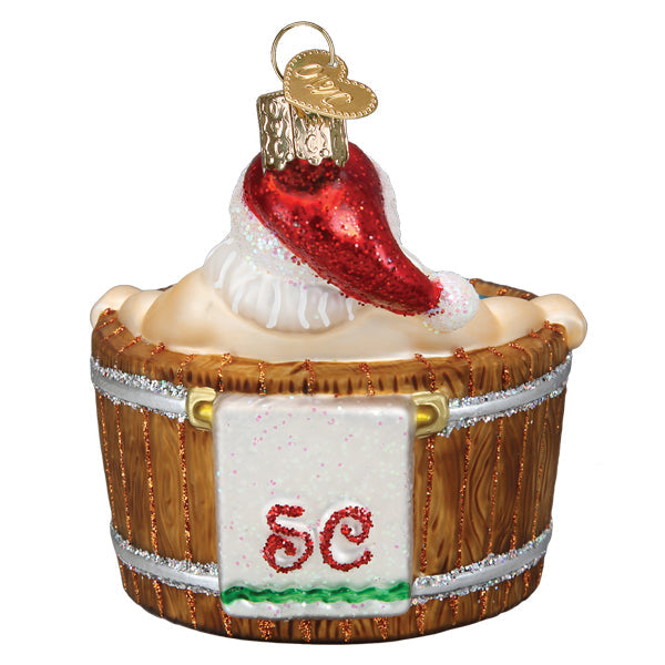 Santa's Hot Tub Ornament  Old World Christmas  40330