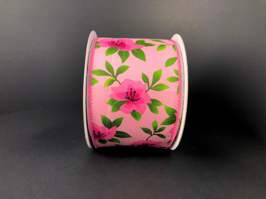 2.5"X10Y  Pink Satin/Pink Magnolias Ribbon 41335-40-26