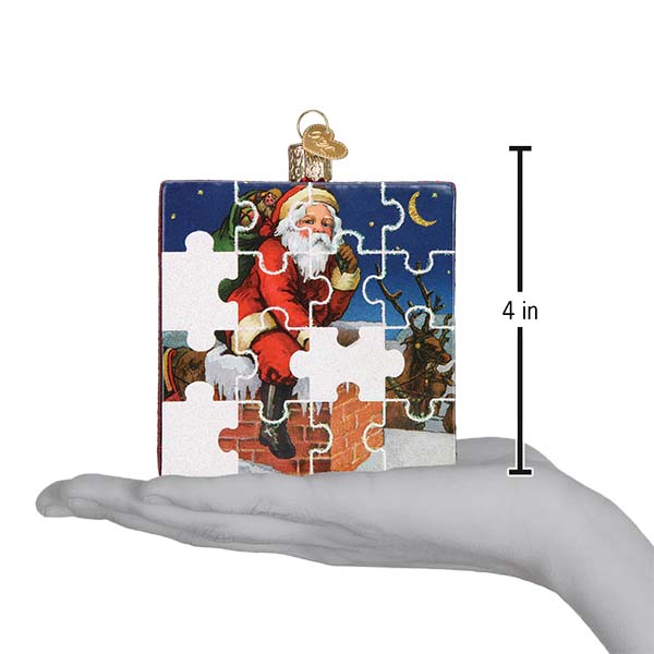 Santa Jigsaw Puzzle Ornament  Old World Christmas  44180