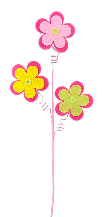 26" Hot Pink Daisy Cutout Spray  3 Stems 63079BT