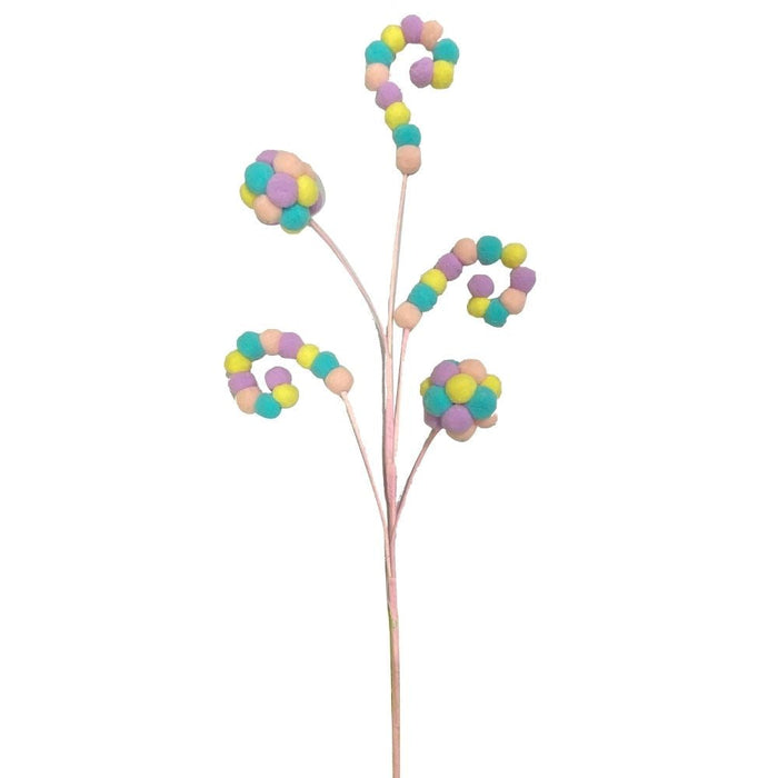 26" Pastel Felt Ball Fun Spray with 5 stems  63148PASTEL