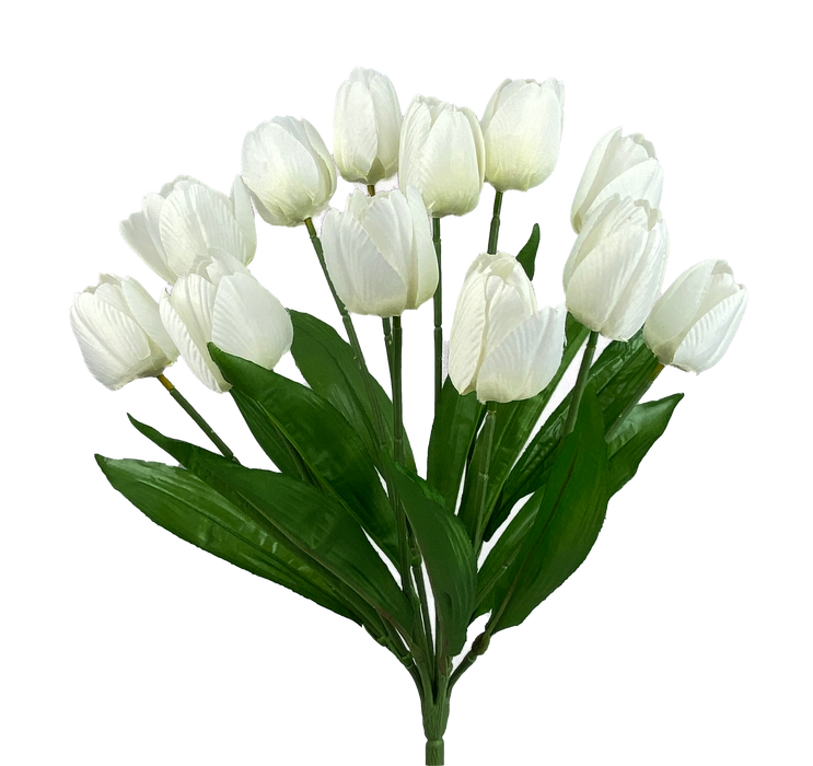 17" Cream Tulip Bush with 12 Stems 63338CM