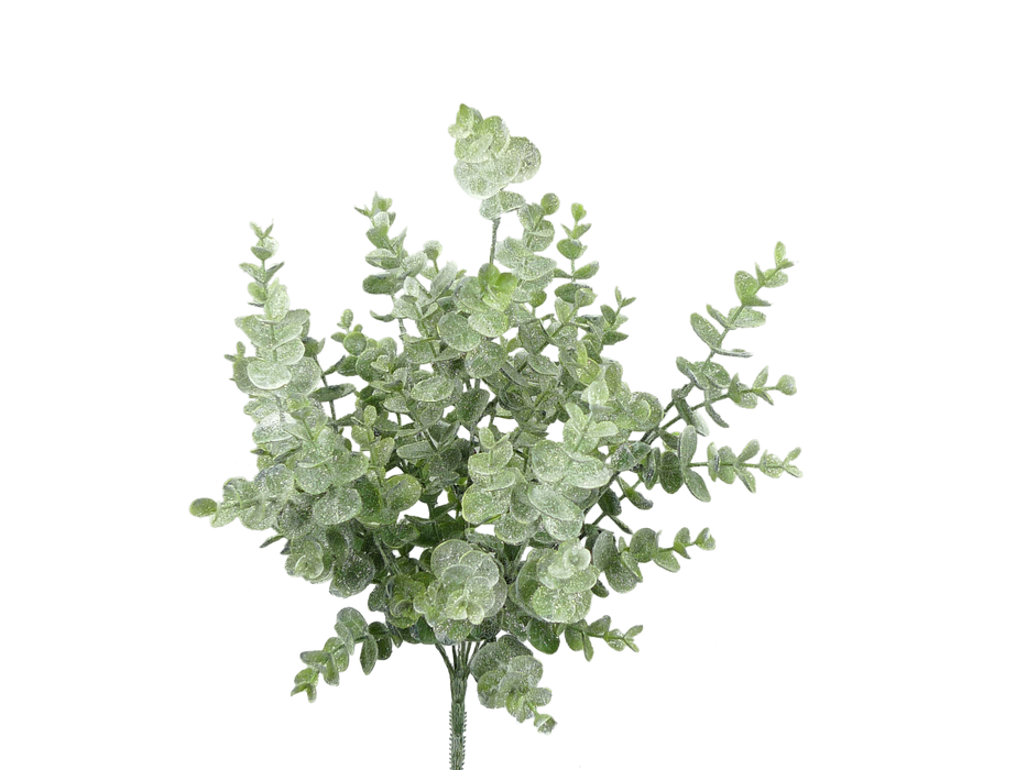 18" White Eucalyptus Bush With Seven Stems  85042Wt