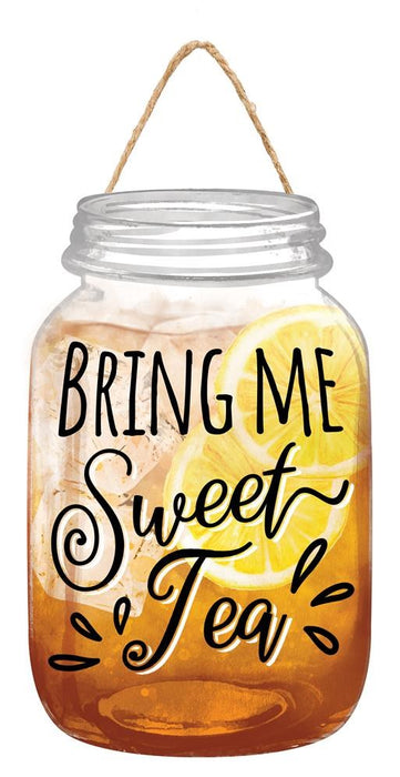 10"H X 6"L Bring Me Sweet Tea Sign  White/Rust/Yellow  AP7190