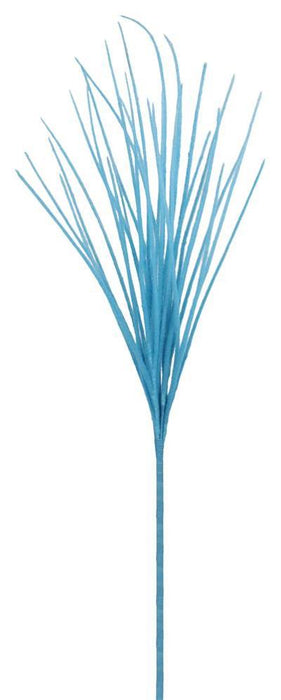 27"L Flocked Grass Bush  Blue  FG610203