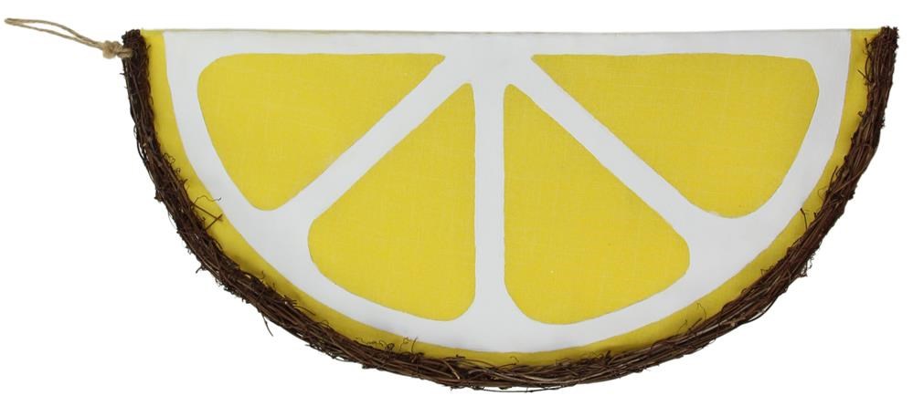 21"L X 10.5"H Vine/Fabric Lemon Wedge  Yellow/White/Natural  KG3111