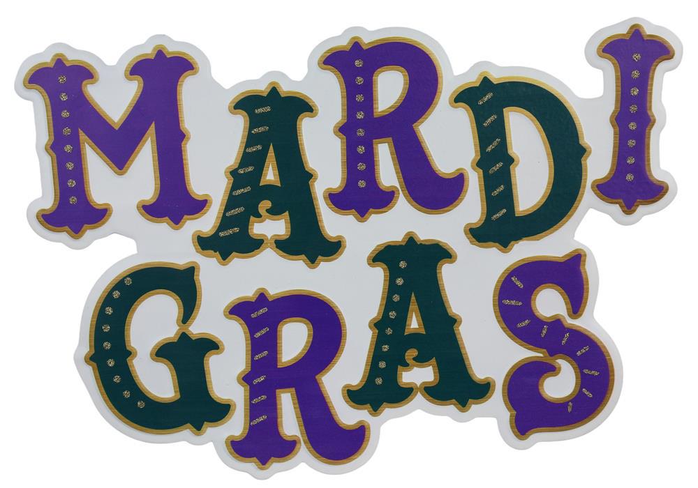 16"Lx11"H Metal/Glitter Mardi Gras  Mardi Gras  MD105227