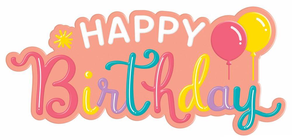 12.5"Lx5.75"H Metal Happy Birthday Sign  Peach  MD108763