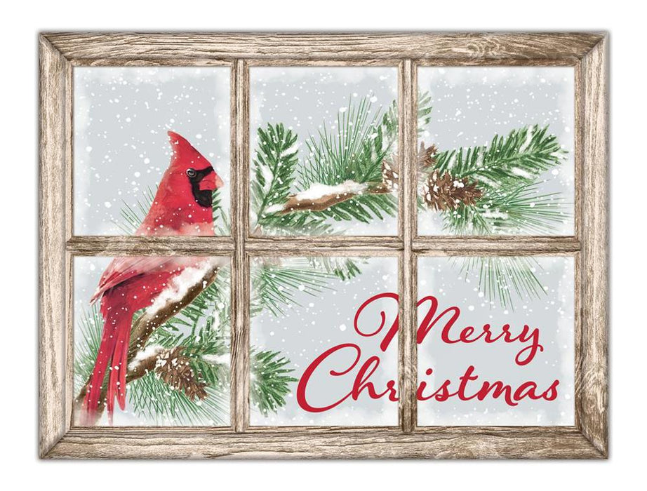 12.75"L X 9.5"H Christmas Window Sign White/Red/Green/Brown MD1250