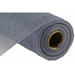 A roll of 10" Grey Deco Poly Mesh RE130210, measuring 10 inches by 10 yards, is partially unrolled to reveal its grid-like pattern. Positioned horizontally, the paper core of the roll is visible at the center.