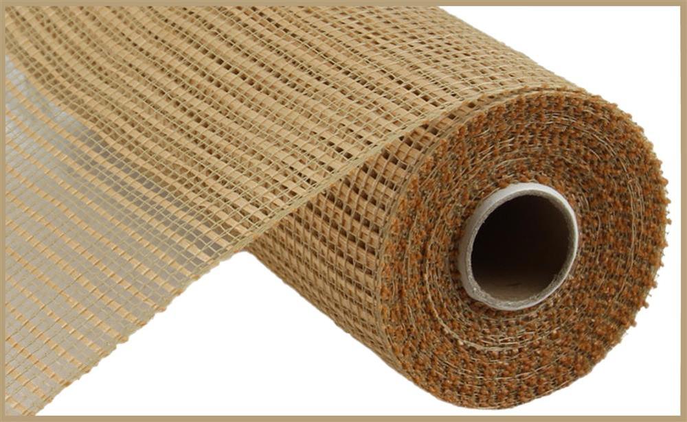 10"X10Yd Horizontal Wide Stripe Mesh  Natural  RE890018