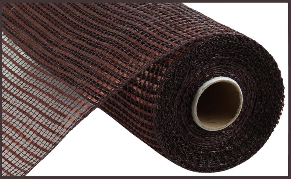 10"X10Yd Horizontal Wide Stripe Mesh  Dark Brown  RE8900TJ