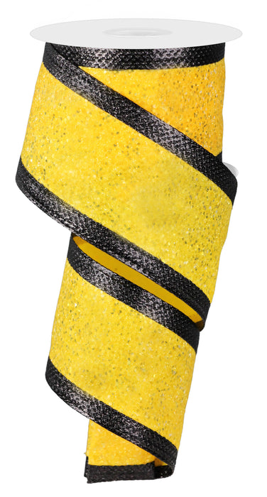 2.5"X10Yd Large Glitter/Metallic  Yellow/Black  RGA8817CJ