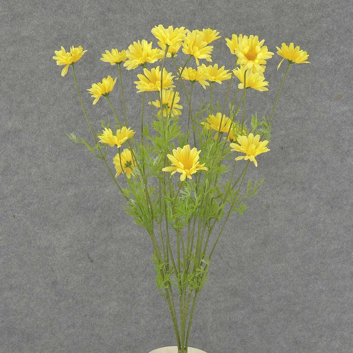 22"  Long 2.25"Diameter Yellow Daisy Bush With 6 Stems  SE8011-YEL