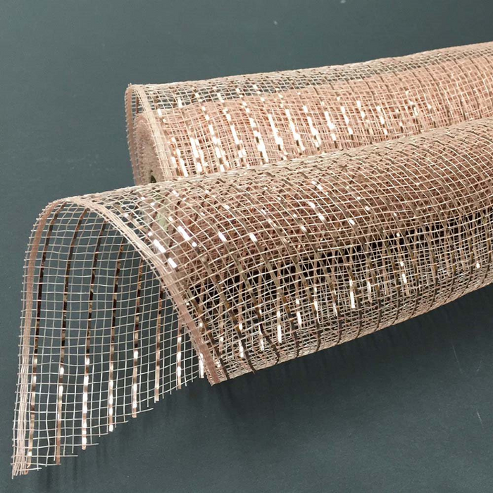 10" Rose Gold Metallic Foil Poly Mesh XB90510-34