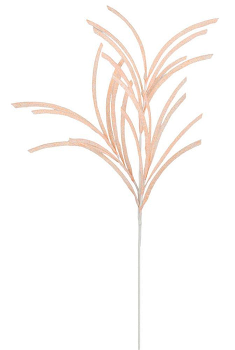 31"L Glittered/Paper Grass Spray  Light Peach  XS110121