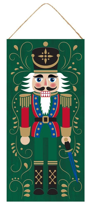 12.5"H X 6"L Nutcracker W/Sword Sign  Green/Red/Blue  AP8544