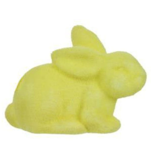 8.5"L X 6"H Flocked Laying Rabbit  6 Assorted Purple, Pink, Cream, Green, Blue, Yellow HE722998