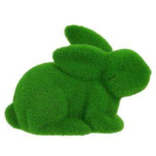 8.5"L X 6"H Flocked Laying Rabbit  6 Assorted Purple, Pink, Black, Green, Orange, Turquoise HE722999