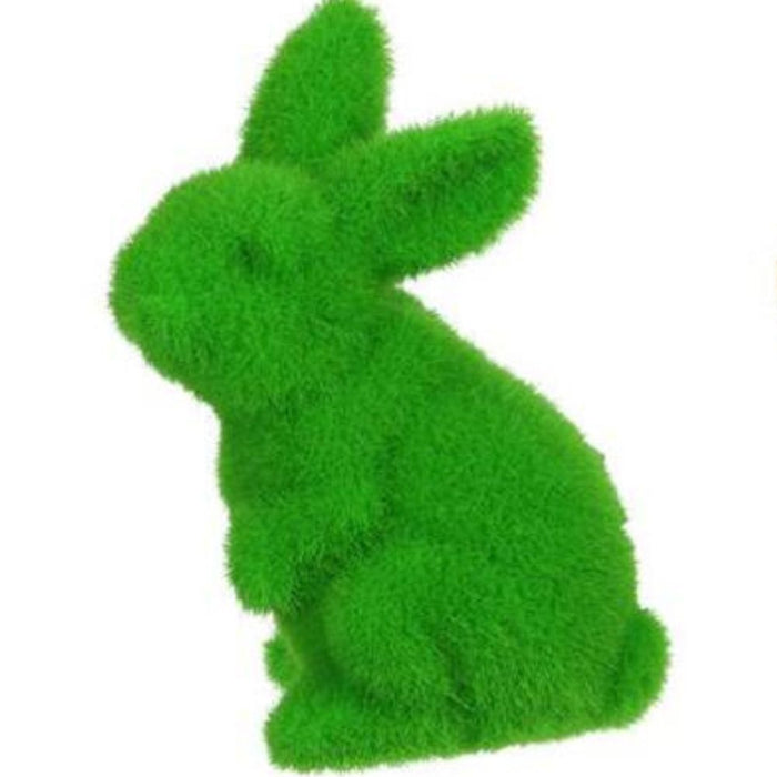 6"Hx3.5"L Flocked Standing Rabbit  6 Assorted Purple, Pink, Orange, Green, Turquoise, Black  HE724099