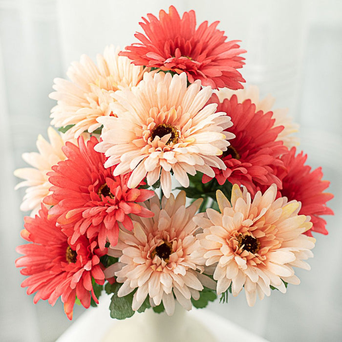 18" Coral Gerber Daisy Bush with 12 Stems  30550CO