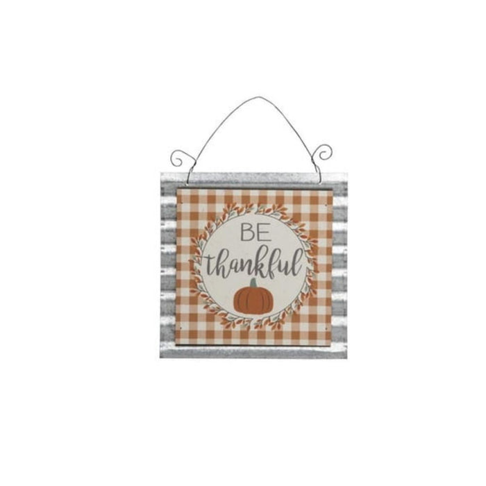 Small Metal & MDF Thanksgiving Sign Assorted J9365