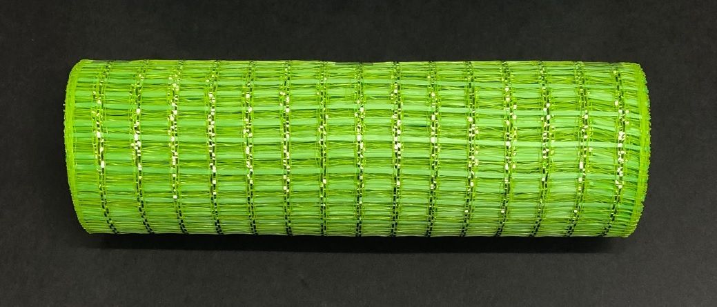 Lime Metallic Wide Weave Mesh, 10"X10Y  Mesh   XB104310-09