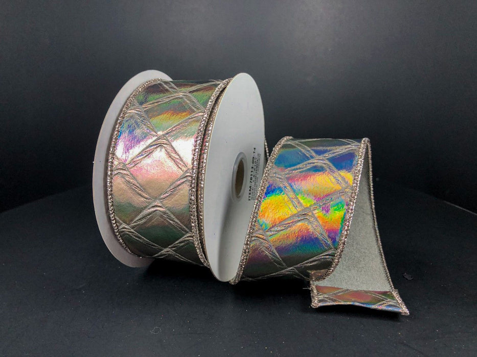 Platinum Holographic Diamonds, 1.5"X10Y  Ribbon   78113-09-14