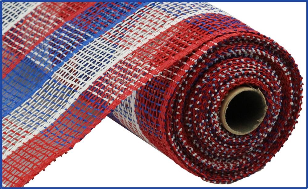 10"X10Yd Poly Burlap Check Mesh  Red/White/Blue  RP8136E7